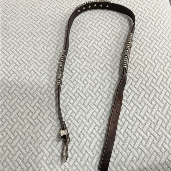 Fibel buckle Brown Leather Belt with Silver Accents main image 8